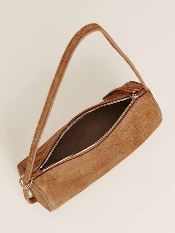 Simona Cylinder Bag - Sienna Embossed Suede