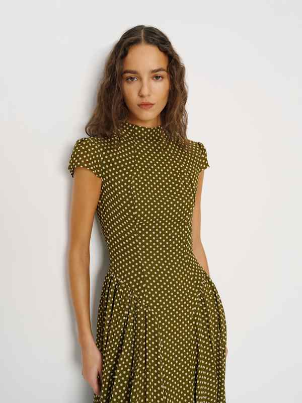 Maven Dress - Mossy Dot