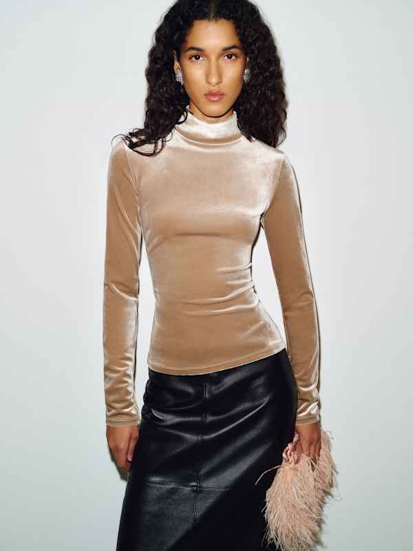 Nell Knit Top - Cream Velvet