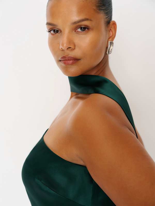 Oren Silk Dress Es - Forest