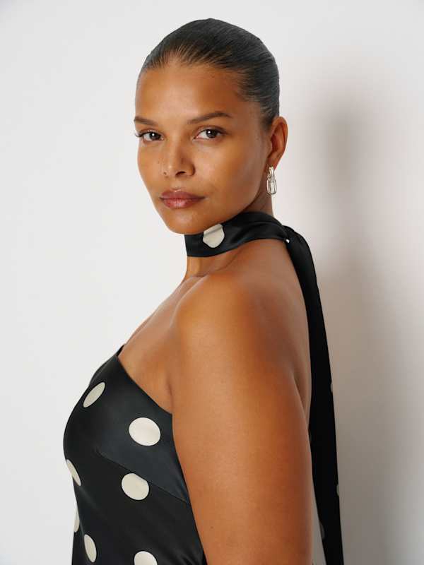 Oren Silk Dress Es - Moon Dot