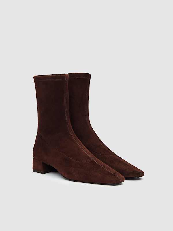 Rosina Ankle Boot - Espresso Stretch Suede