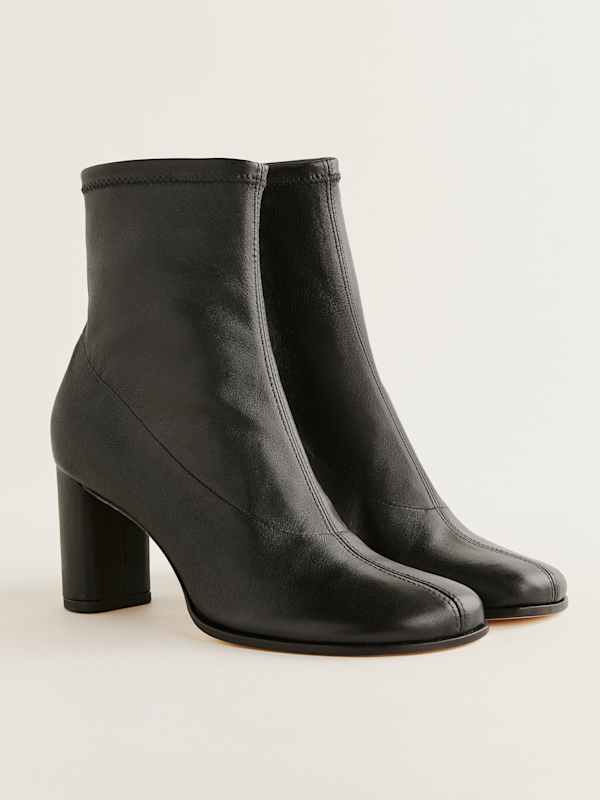 Presley Ankle Boot - Black Stretch Leather