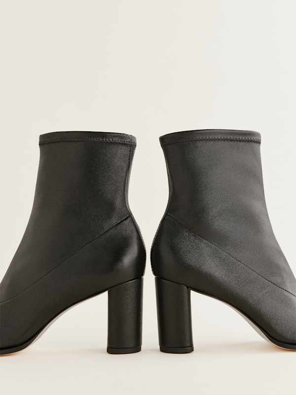 Presley Ankle Boot - Black Stretch Leather