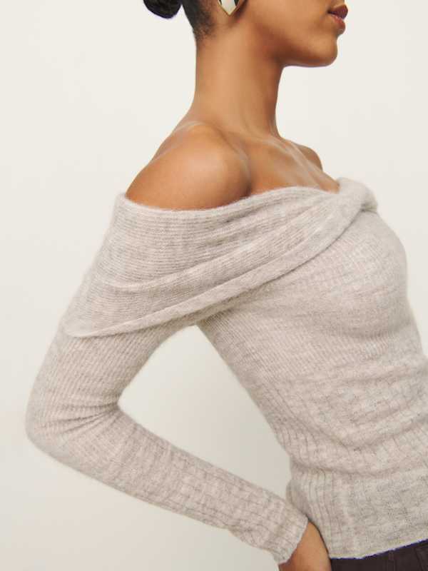 Florie Twist Front Sweater - Barley