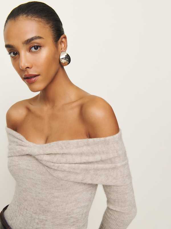 Florie Twist Front Sweater - Barley