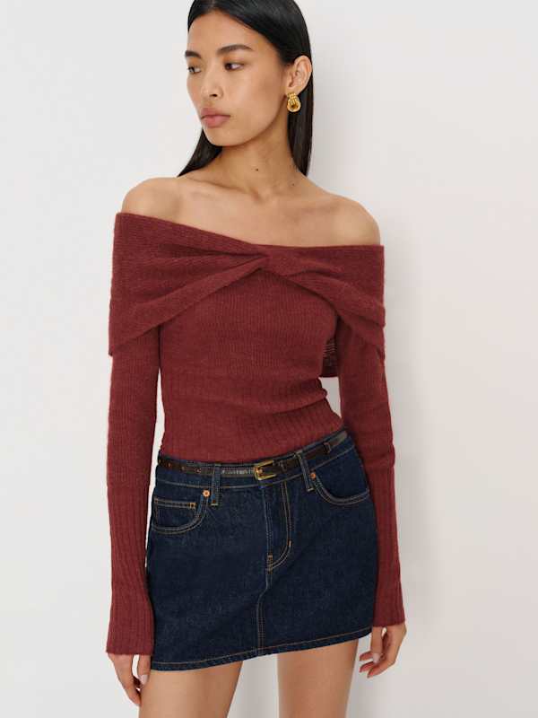 Florie Twist Front Sweater - Chianti
