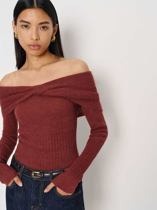 Florie Twist Front Sweater - Chianti
