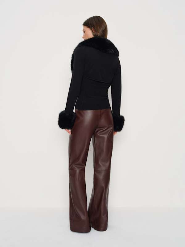 Clarissa Cashmere Faux Fur Bolero Set - Black
