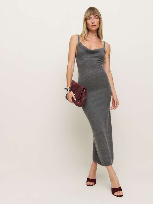 Gaia Regenerative Merino Sweater Dress - Mid Grey
