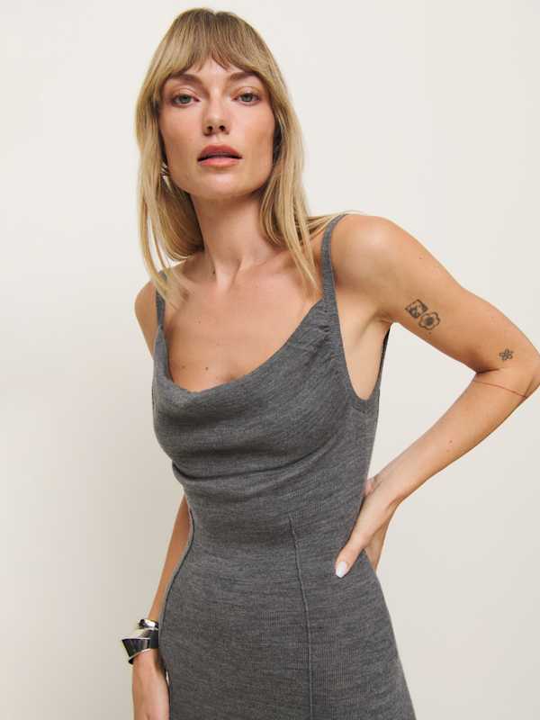 Gaia Regenerative Merino Sweater Dress - Mid Grey