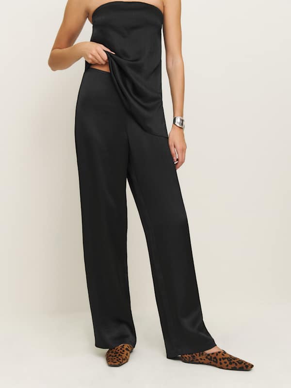 Alleia Satin Two Piece - Black Crinkle