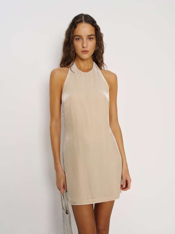 Avielle Velvet Dress - Almond