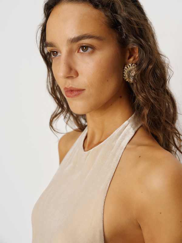 Avielle Velvet Dress - Almond