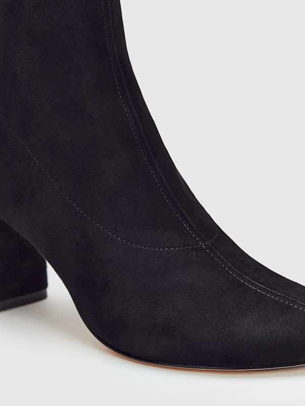 Belinda Knee High Boot - Black Stretch Suede