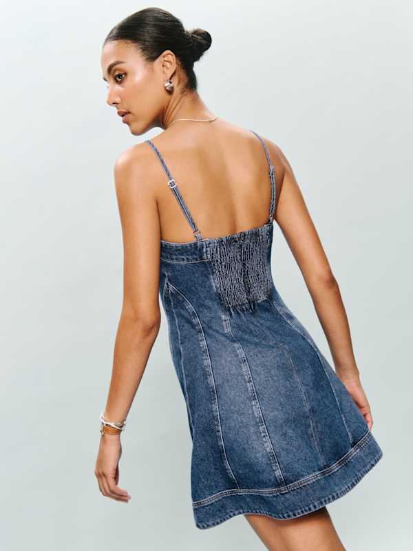 Elma Denim Mini Dress - Monterey