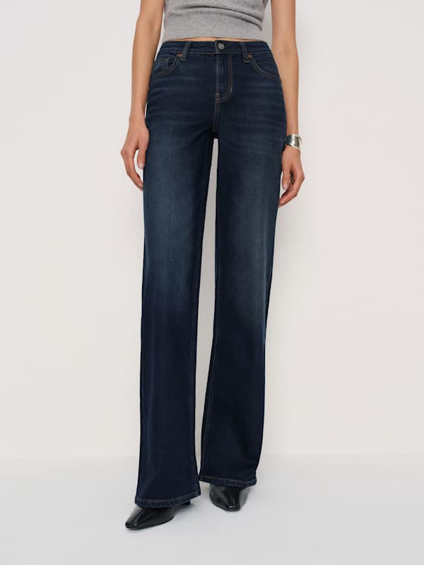 Greta Super Stretch Low Rise Wide Leg Jeans - Lamond