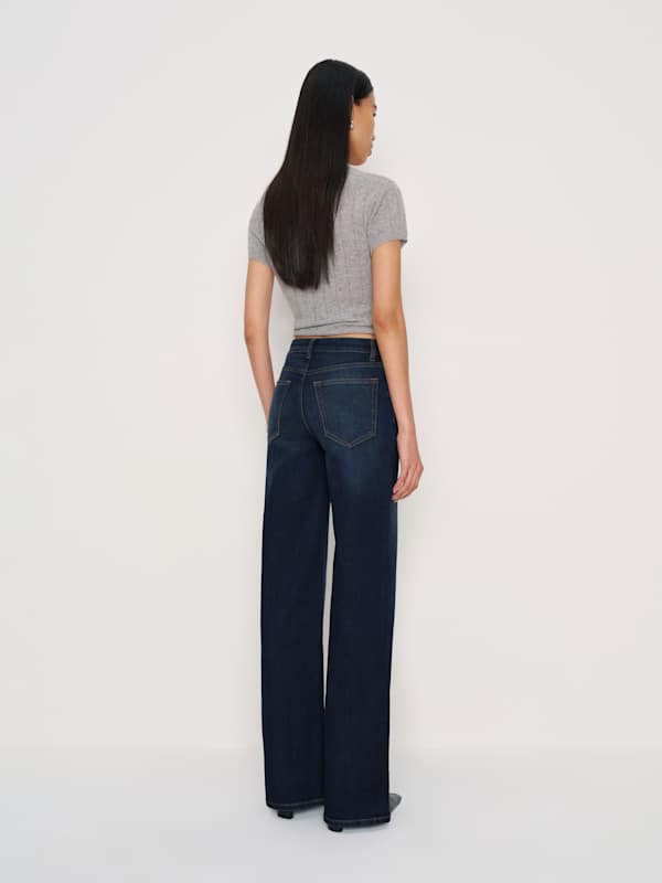 Greta Super Stretch Low Rise Wide Leg Jeans - Lamond