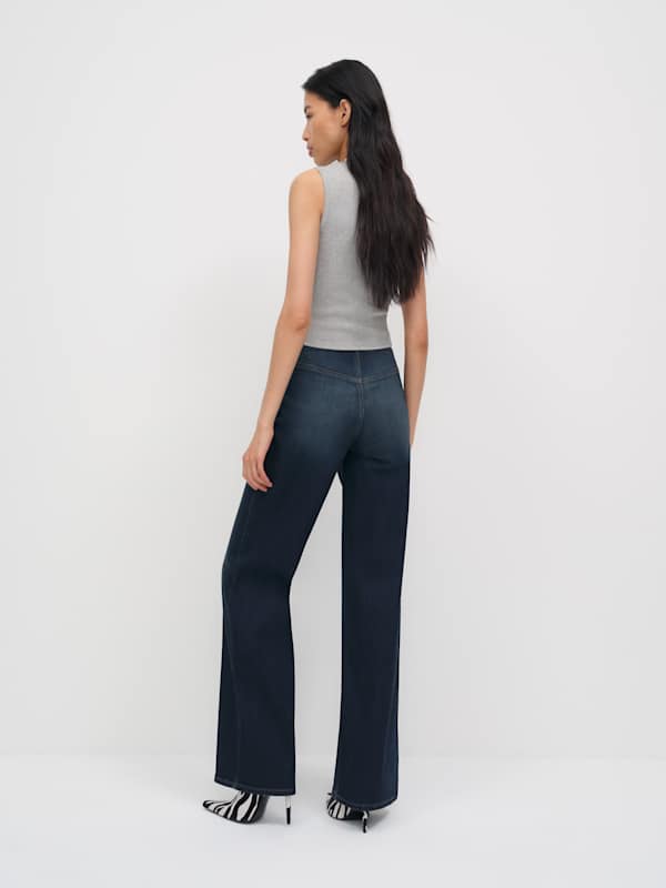 Greta Super Stretch Low Rise Wide Leg Jeans - Marella Zipper