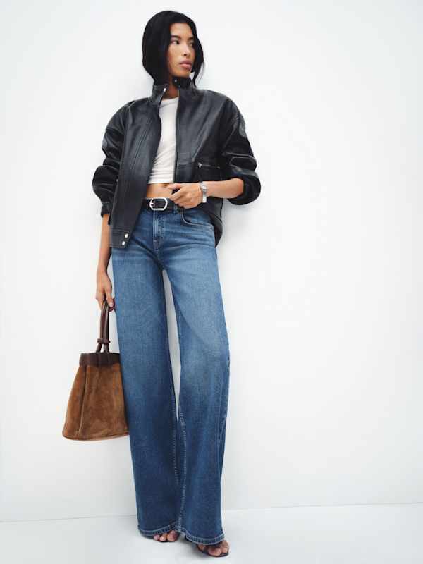 Greta Super Stretch Low Rise Wide Leg Jeans - Willamette