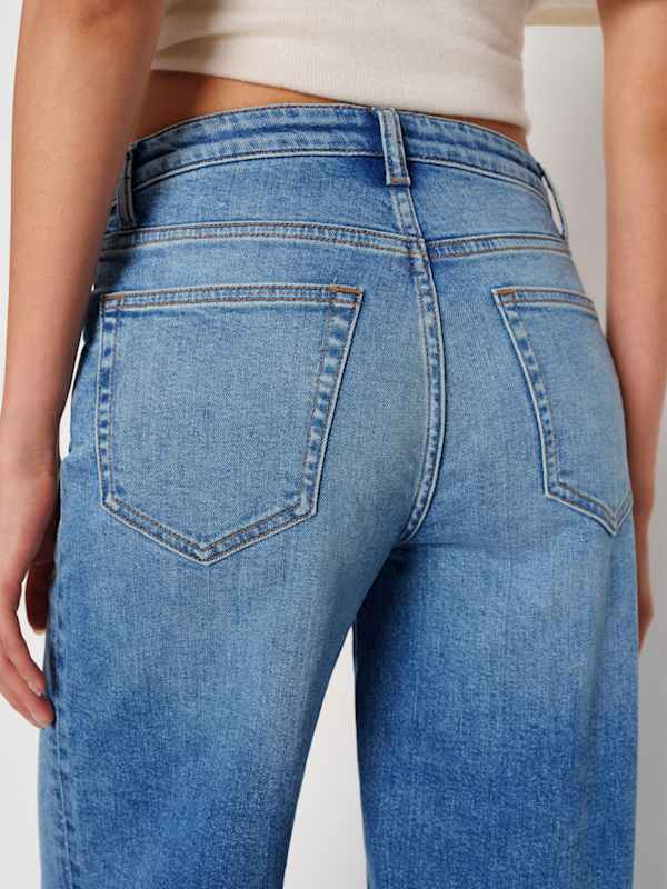 Greta Super Stretch Low Rise Wide Leg Jeans - Woods