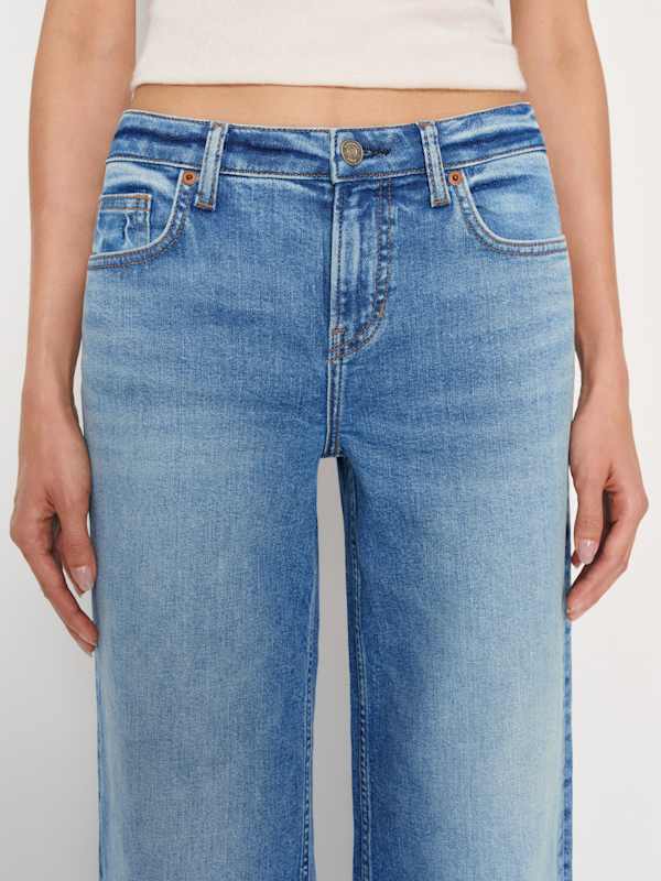 Greta Super Stretch Low Rise Wide Leg Jeans - Woods
