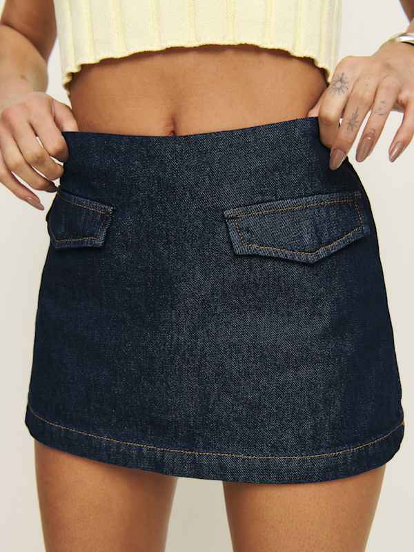 Imogen High Rise Denim Skort - Marion
