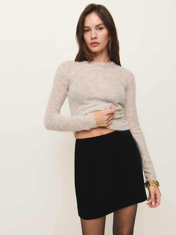 Veranda Velvet Skirt - Black