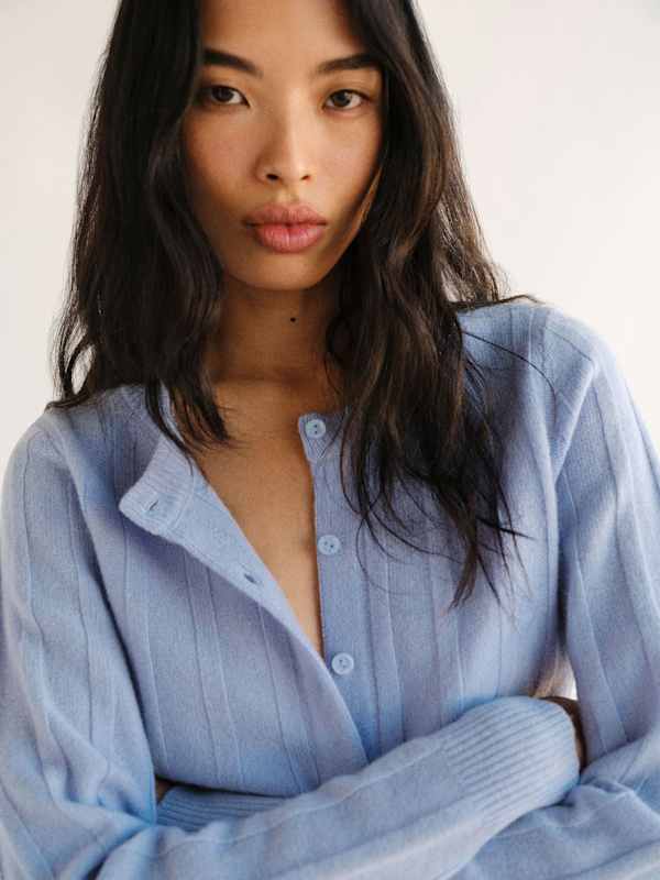 Hannah Crew Cardigan - Ice Water