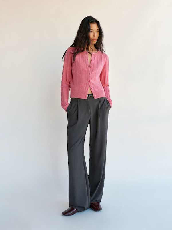 Hannah Crew Cardigan - Peony