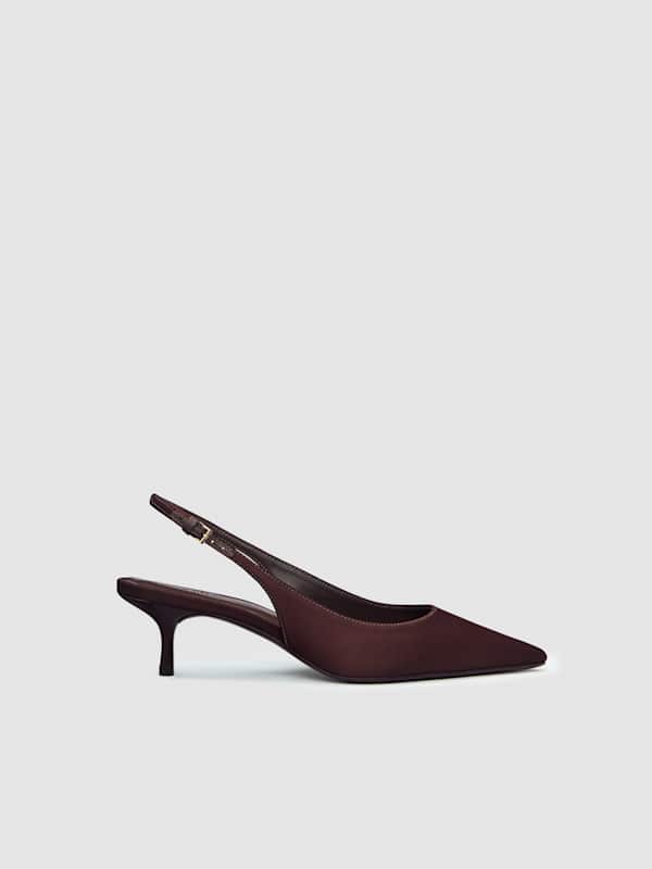 Wrenley Heeled Slingback - Cafe Satin
