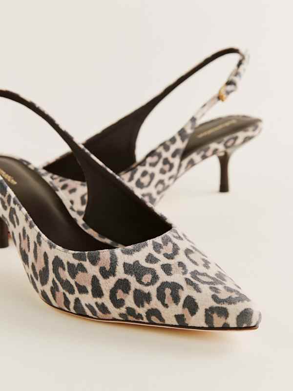 Wrenley Heeled Slingback - Leopard Suede