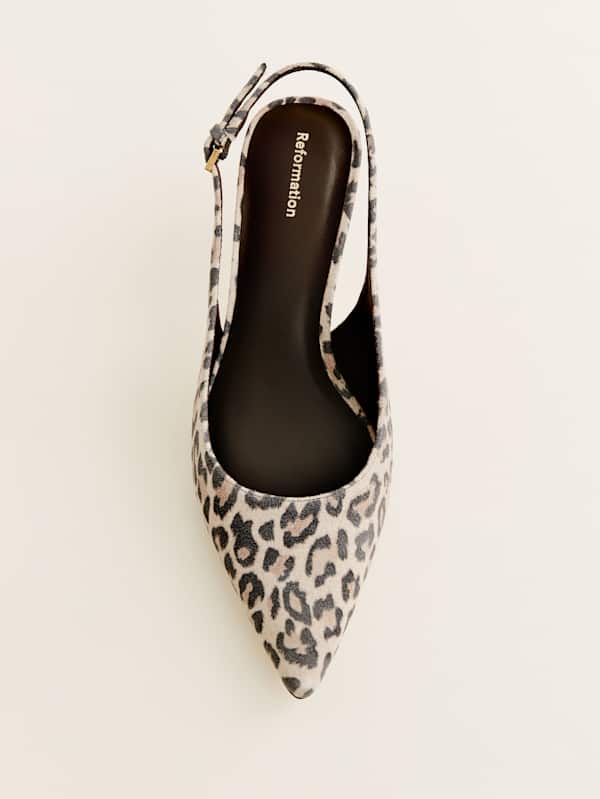 Wrenley Heeled Slingback - Leopard Suede