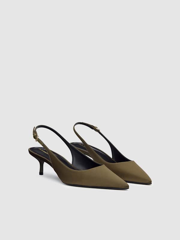 Wrenley Heeled Slingback - Pickle Satin