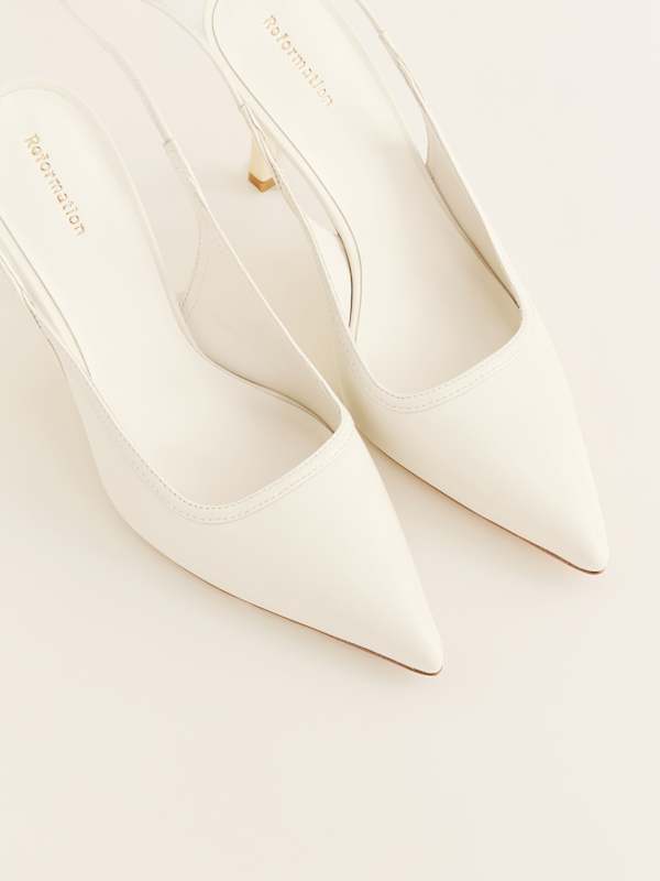 Paris Heeled Pump - Almond Leather