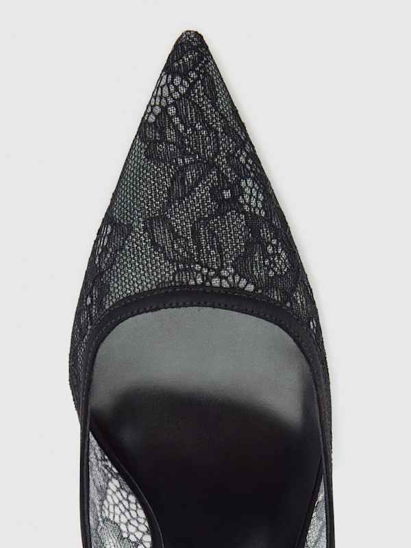 Paris Heeled Pump - Black Lace