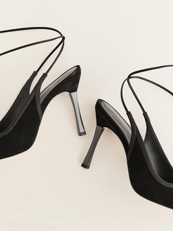 Paris Heeled Pump - Black Suede
