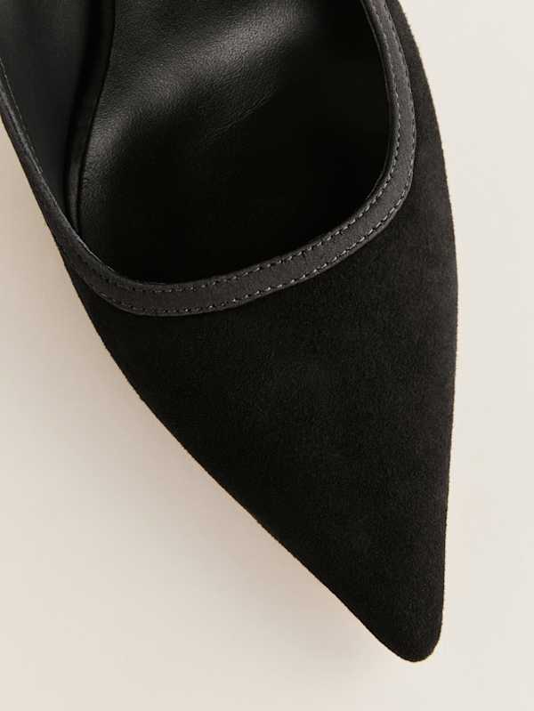 Paris Heeled Pump - Black Suede
