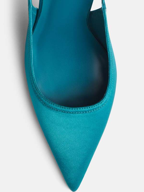Paris Heeled Pump - Deep Lagoon Satin