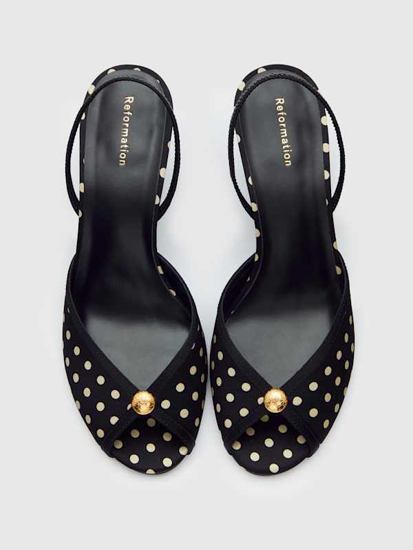 Paula Heeled Sandal - Polka Dot Satin