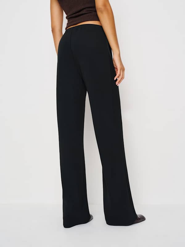 Gale Mid Rise Bias Pant - Black