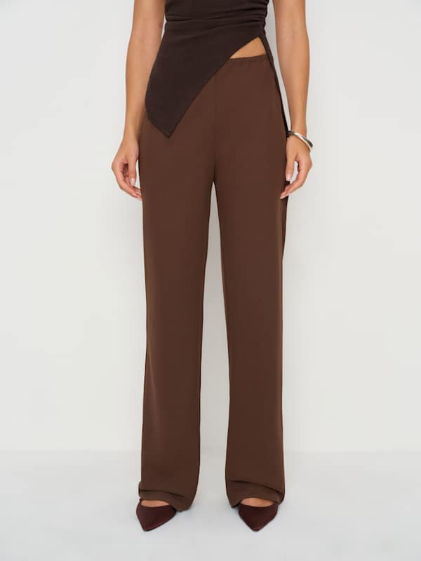 Gale Mid Rise Bias Pant - Cafe