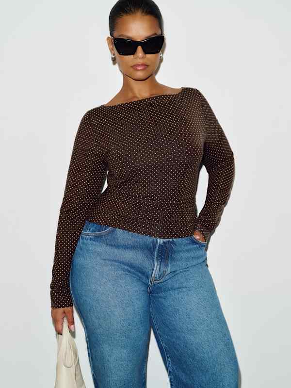 Wiley Knit Top Es - Pin Dot