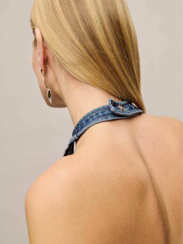 Avielle Lived-in Denim Mini Dress - Biscay