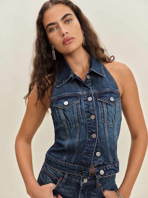 Luisa Stretch Denim Top - Mellusine