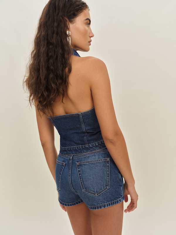 Luisa Stretch Denim Top - Mellusine