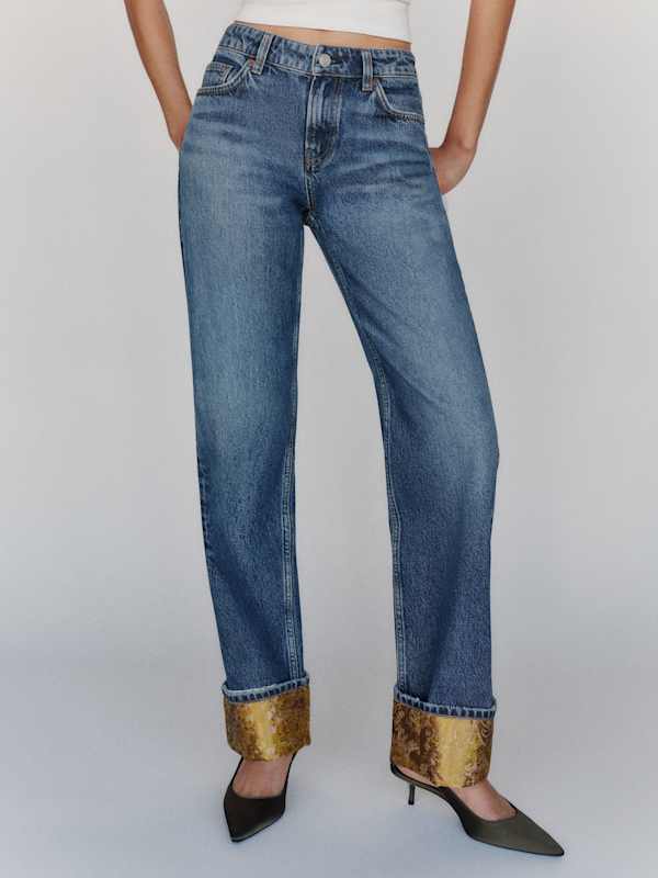 Charlee Low Rise Straight Leg Jeans - Maggiore Jacquard