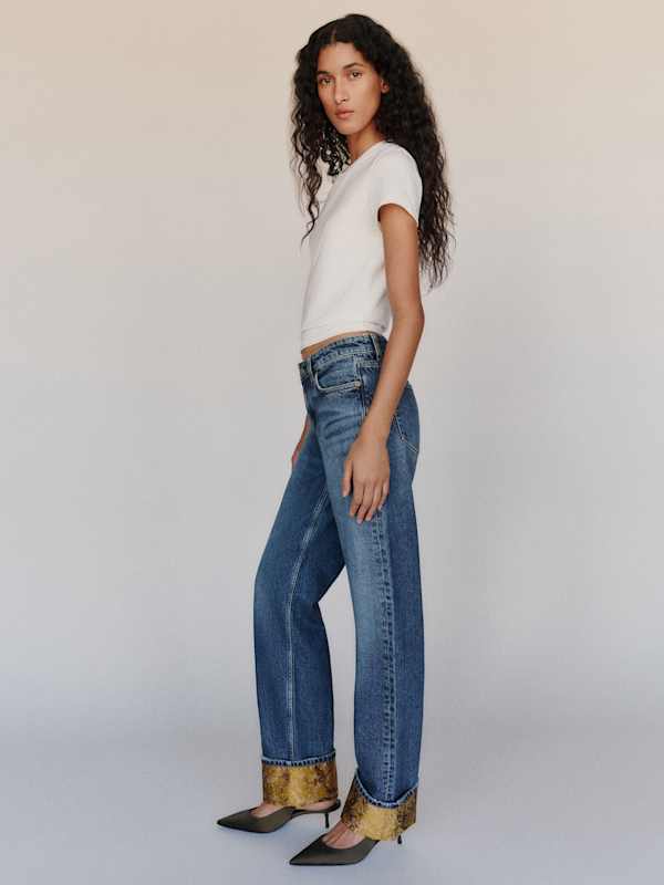 Charlee Low Rise Straight Leg Jeans - Maggiore Jacquard