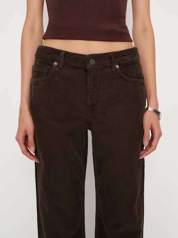 Charlee Low Rise Straight Leg Jeans - Mole Corduroy