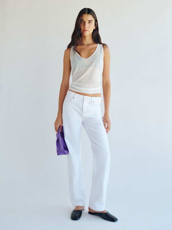 Charlee Low Rise Straight Leg Jeans - Optic White